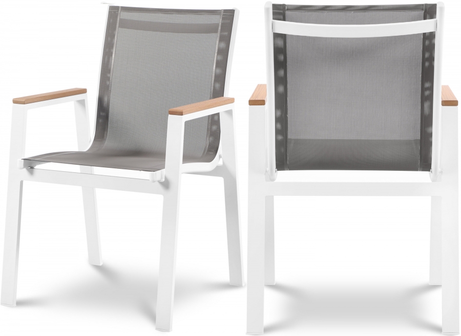 Nizuc Mesh Water Resistant Fabric Outdoor Patio Dining Arm Chair