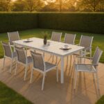 Nizuc 77" - 100.5" Aluminum Outdoor Patio Extendable Dining Table