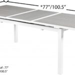 Nizuc 77" - 100.5" Aluminum Outdoor Patio Extendable Dining Table