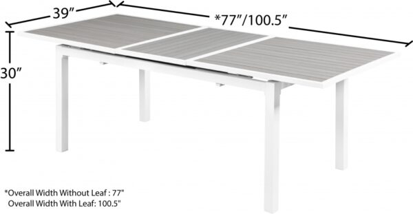Nizuc 77" - 100.5" Aluminum Outdoor Patio Extendable Dining Table