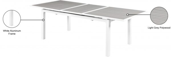 Nizuc 77" - 100.5" Aluminum Outdoor Patio Extendable Dining Table