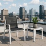 Nizuc Mesh Water Resistant Fabric Outdoor Patio Dining Arm Chair