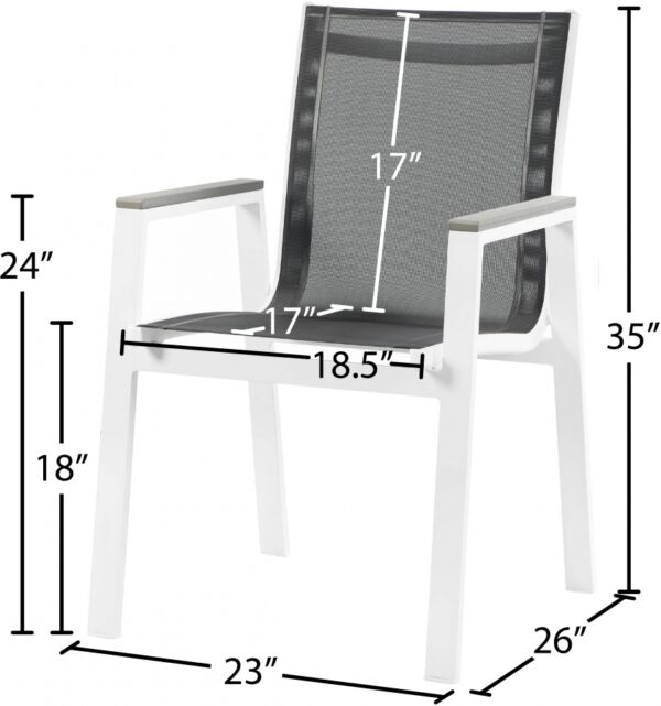 Nizuc Mesh Water Resistant Fabric Outdoor Patio Dining Arm Chair