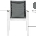 Nizuc Mesh Water Resistant Fabric Outdoor Patio Dining Arm Chair