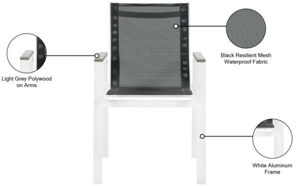 Nizuc Mesh Water Resistant Fabric Outdoor Patio Dining Arm Chair