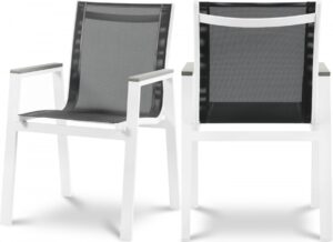 Nizuc Mesh Water Resistant Fabric Outdoor Patio Dining Arm Chair