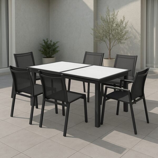Nizuc 77" - 100.5" Aluminum Outdoor Patio Extendable Dining Table