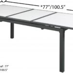 Nizuc 77" - 100.5" Aluminum Outdoor Patio Extendable Dining Table
