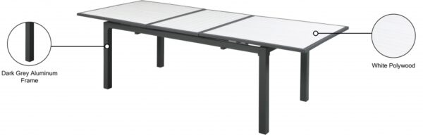 Nizuc 77" - 100.5" Aluminum Outdoor Patio Extendable Dining Table