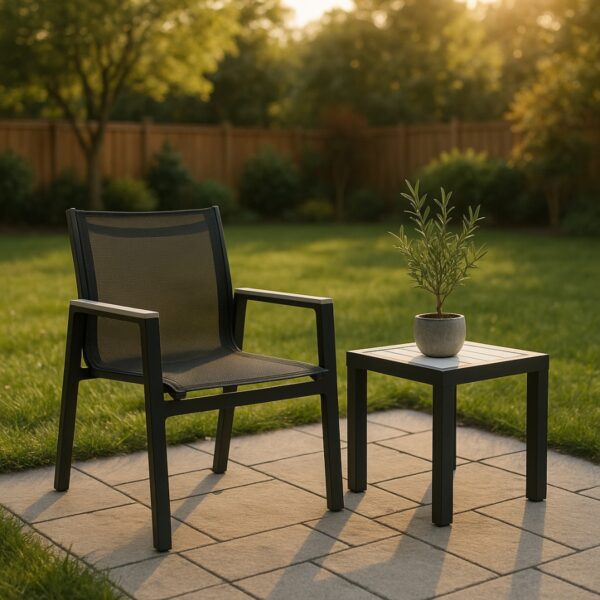 Nizuc Mesh Water Resistant Fabric Outdoor Patio Dining Arm Chair