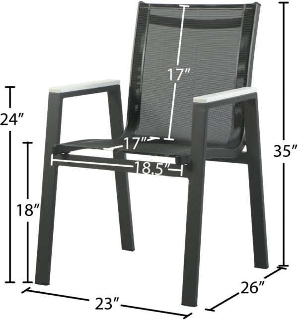Nizuc Mesh Water Resistant Fabric Outdoor Patio Dining Arm Chair