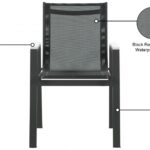 Nizuc Mesh Water Resistant Fabric Outdoor Patio Dining Arm Chair