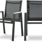 Nizuc Mesh Water Resistant Fabric Outdoor Patio Dining Arm Chair