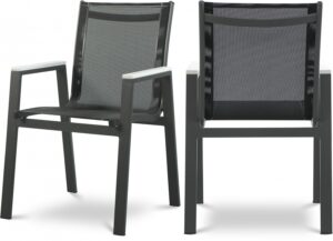 Nizuc Mesh Water Resistant Fabric Outdoor Patio Dining Arm Chair