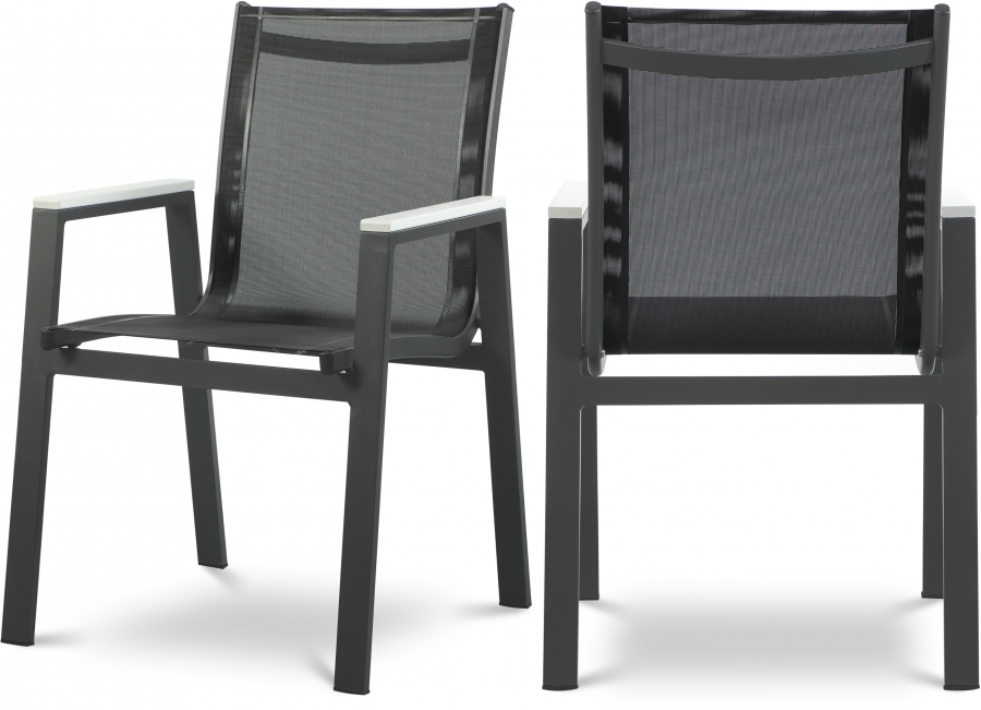 Nizuc Mesh Water Resistant Fabric Outdoor Patio Dining Arm Chair