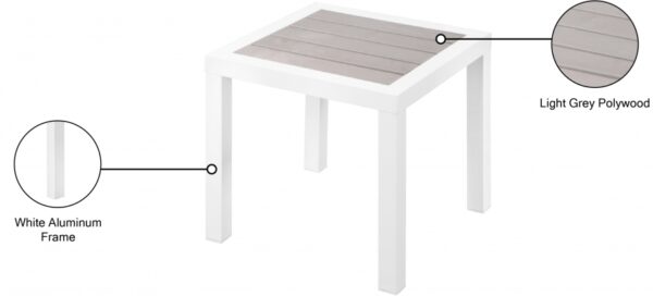 Nizuc Aluminum Outdoor Patio End Table