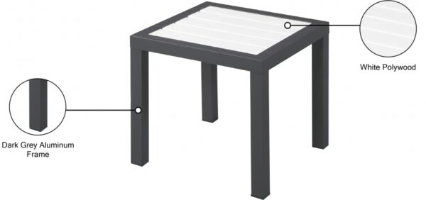 Nizuc Aluminum Outdoor Patio End Table