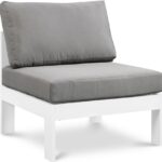 Nizuc Water Resistant Fabric Upholstered Outdoor Patio Modular Armless Chair