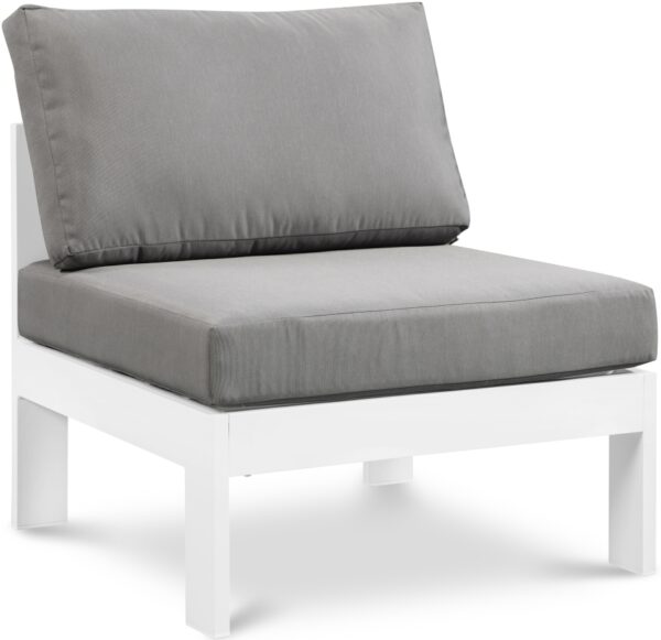 Nizuc Water Resistant Fabric Upholstered Outdoor Patio Modular Armless Chair