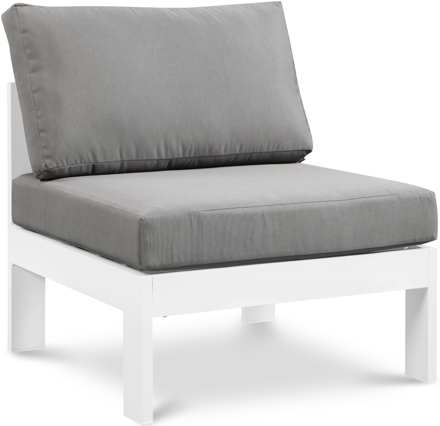 Nizuc Water Resistant Fabric Upholstered Outdoor Patio Modular Armless Chair