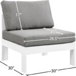 Nizuc Water Resistant Fabric Upholstered Outdoor Patio Modular Armless Chair