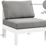Nizuc Water Resistant Fabric Upholstered Outdoor Patio Modular Armless Chair