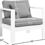 Nizuc Water Resistant Fabric Upholstered Outdoor Patio Arm Chair