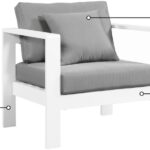 Nizuc Water Resistant Fabric Upholstered Outdoor Patio Arm Chair