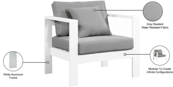 Nizuc Water Resistant Fabric Upholstered Outdoor Patio Arm Chair