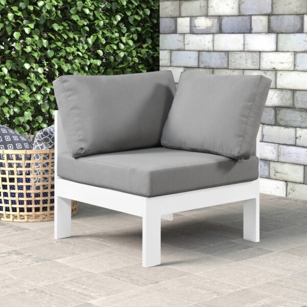 Nizuc Water Resistant Fabric Upholstered Outdoor Patio Modular Corner Chair
