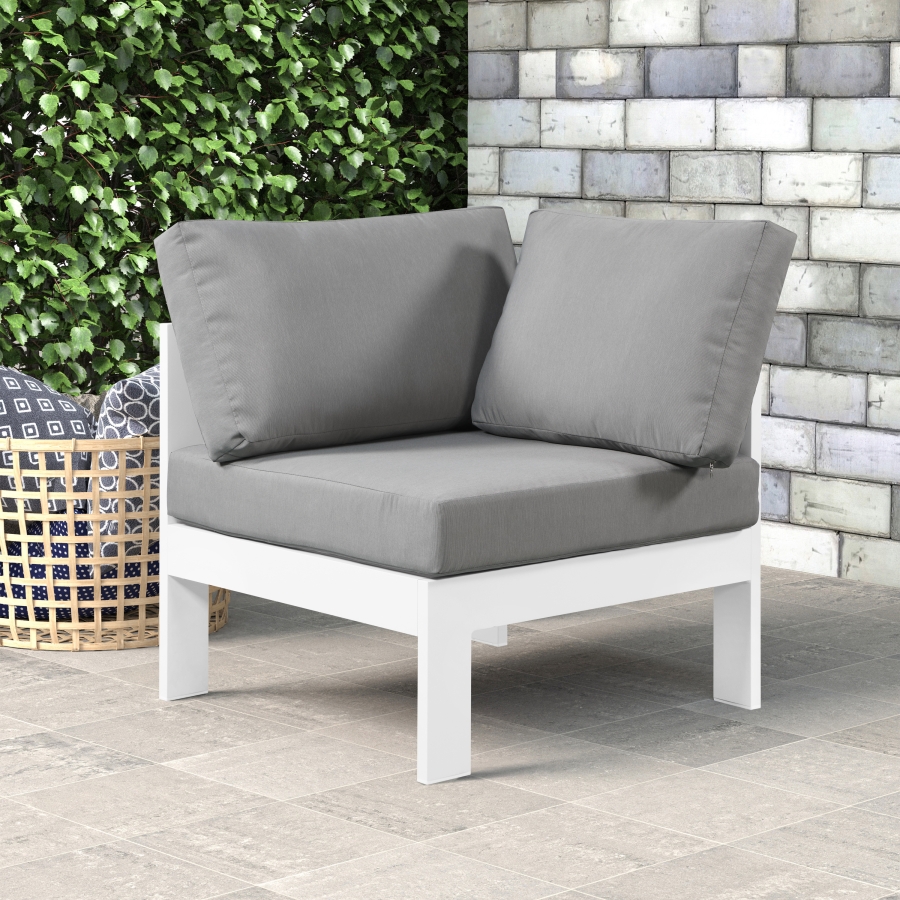 Nizuc Water Resistant Fabric Upholstered Outdoor Patio Modular Corner Chair