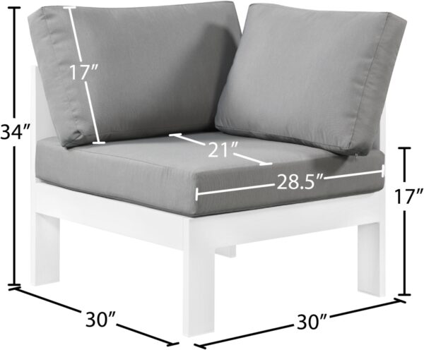 Nizuc Water Resistant Fabric Upholstered Outdoor Patio Modular Corner Chair