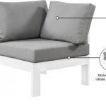 Nizuc Water Resistant Fabric Upholstered Outdoor Patio Modular Corner Chair