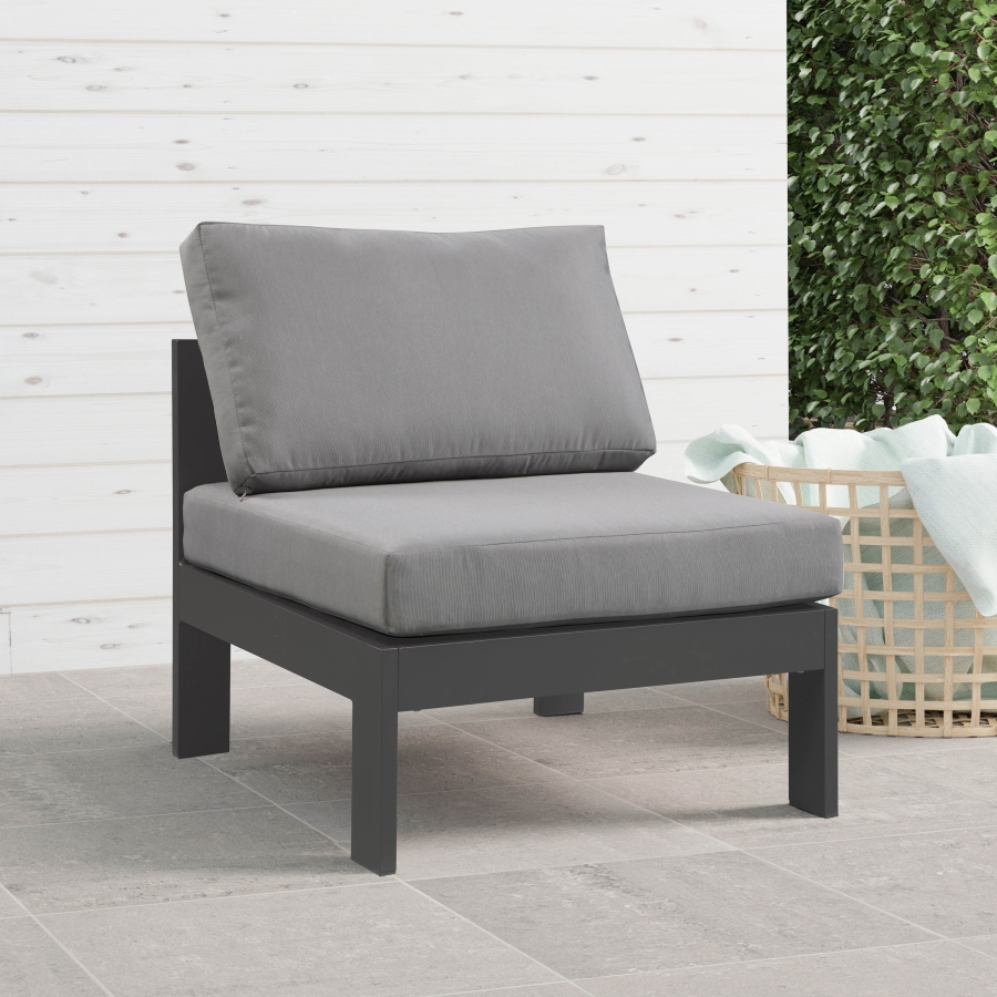 Nizuc Water Resistant Fabric Upholstered Outdoor Patio Modular Armless Chair