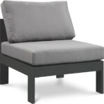 Nizuc Water Resistant Fabric Upholstered Outdoor Patio Modular Armless Chair