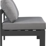 Nizuc Water Resistant Fabric Upholstered Outdoor Patio Modular Armless Chair