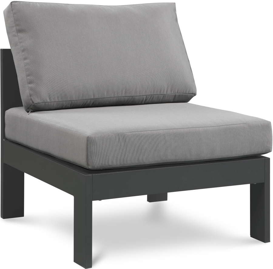 Nizuc Water Resistant Fabric Upholstered Outdoor Patio Modular Armless Chair