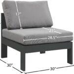 Nizuc Water Resistant Fabric Upholstered Outdoor Patio Modular Armless Chair