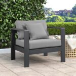 Nizuc Water Resistant Fabric Upholstered Outdoor Patio Arm Chair