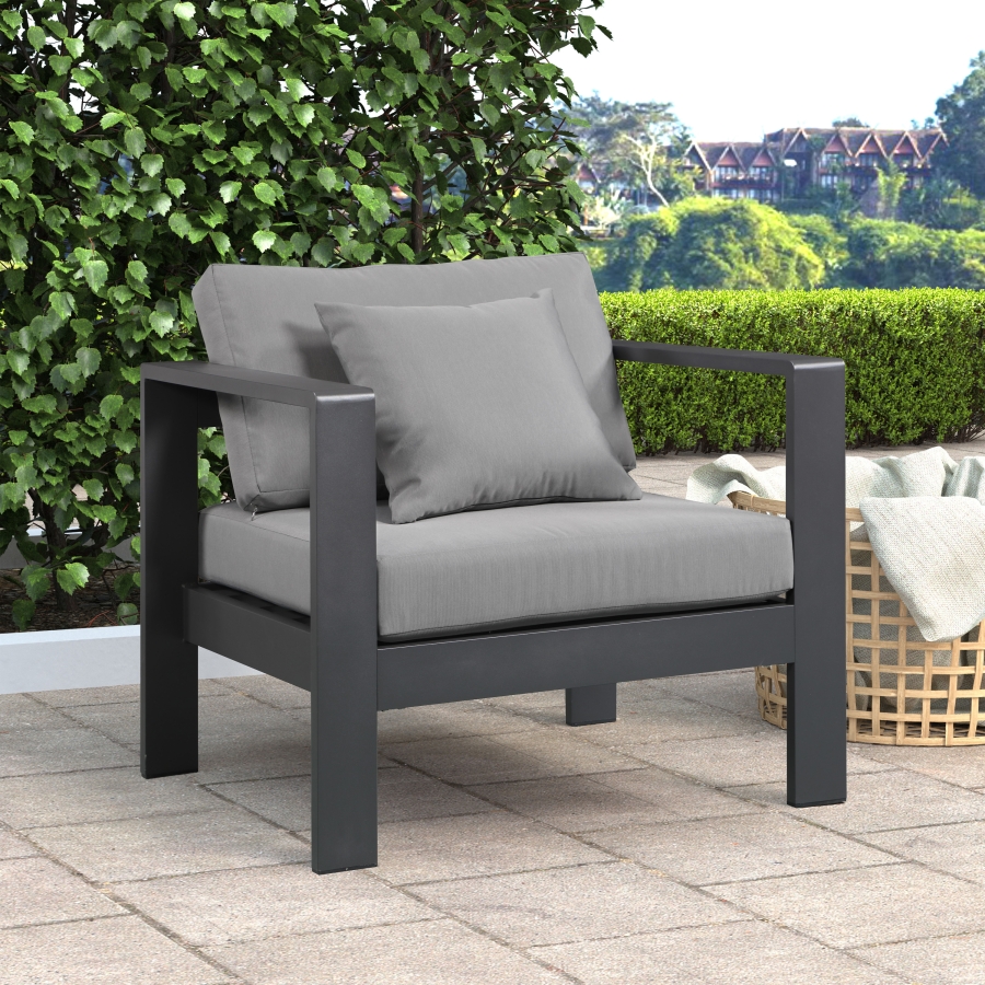 Nizuc Water Resistant Fabric Upholstered Outdoor Patio Arm Chair