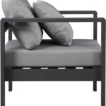 Nizuc Water Resistant Fabric Upholstered Outdoor Patio Arm Chair