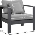 Nizuc Water Resistant Fabric Upholstered Outdoor Patio Arm Chair