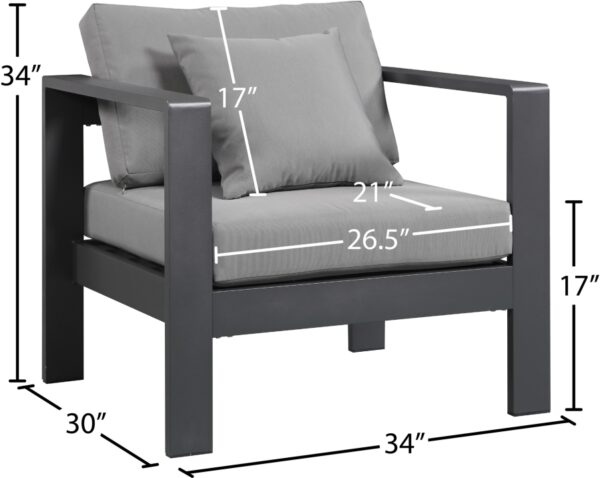 Nizuc Water Resistant Fabric Upholstered Outdoor Patio Arm Chair