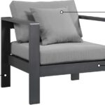 Nizuc Water Resistant Fabric Upholstered Outdoor Patio Arm Chair