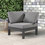 Nizuc Water Resistant Fabric Upholstered Outdoor Patio Modular Corner Chair