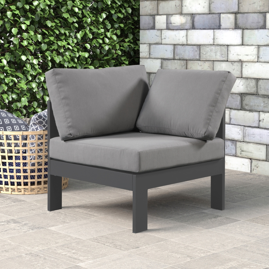 Nizuc Water Resistant Fabric Upholstered Outdoor Patio Modular Corner Chair