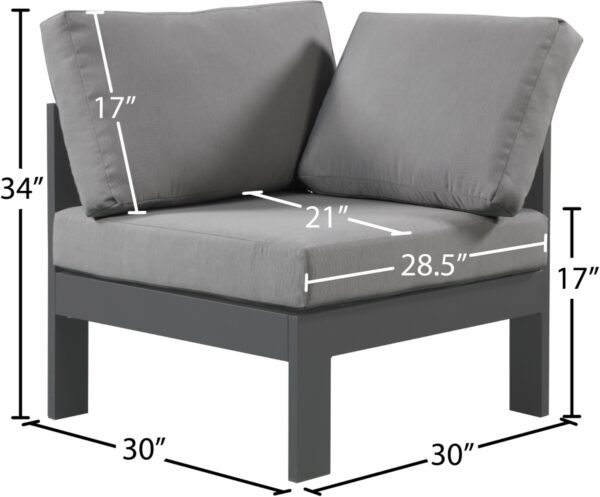 Nizuc Water Resistant Fabric Upholstered Outdoor Patio Modular Corner Chair