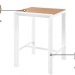 Nizuc Aluminum Outdoor Patio Aluminum Bar Table