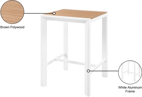 Nizuc Aluminum Outdoor Patio Aluminum Bar Table