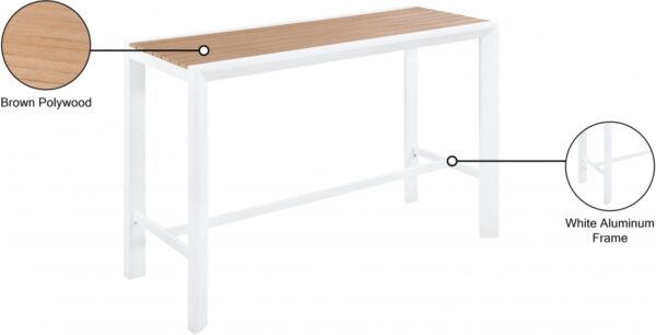 Nizuc Aluminum Outdoor Patio Aluminum Bar Table